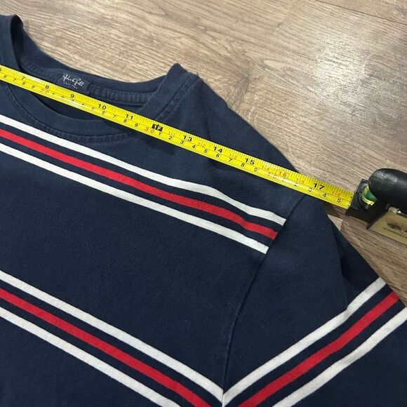 BRANDY MELVILLIE Womans Red And Blue Stripe Cropped Shirt - Picture 5 of 8